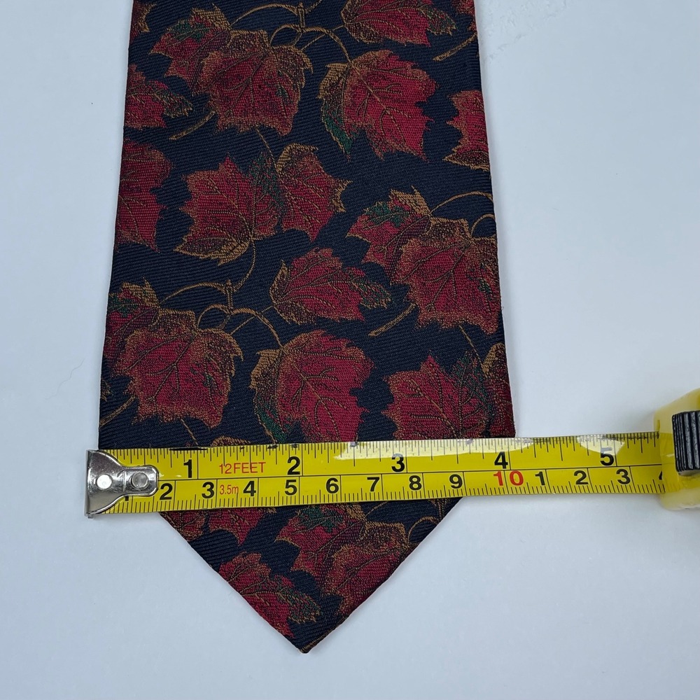 Vintage NWF Environmental Harken Silk Nectike Tie Mens Red Maple Leaf Novelty - Picture 7 of 7